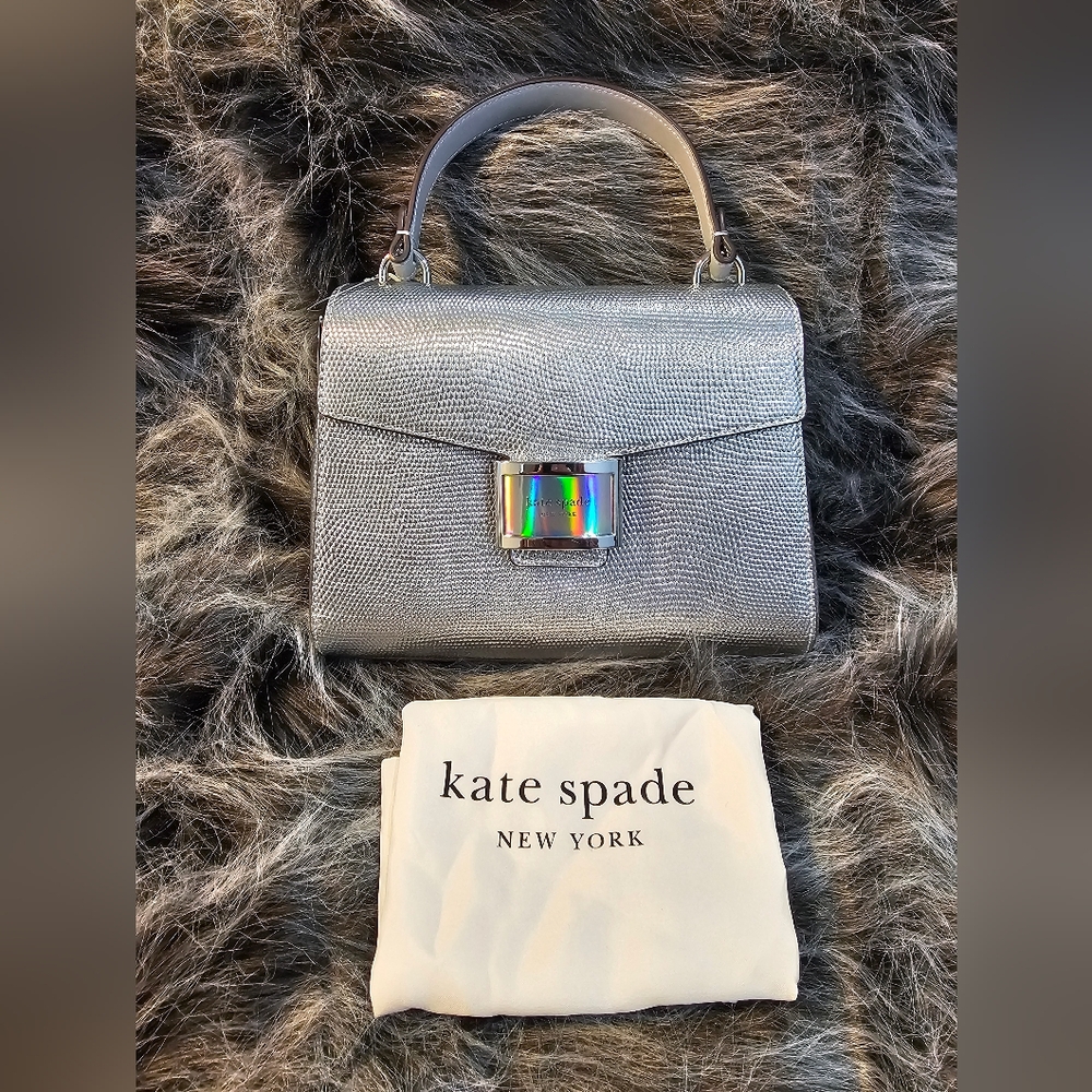 kate spade Silver Metallic Top-Handle Crossbody Bag